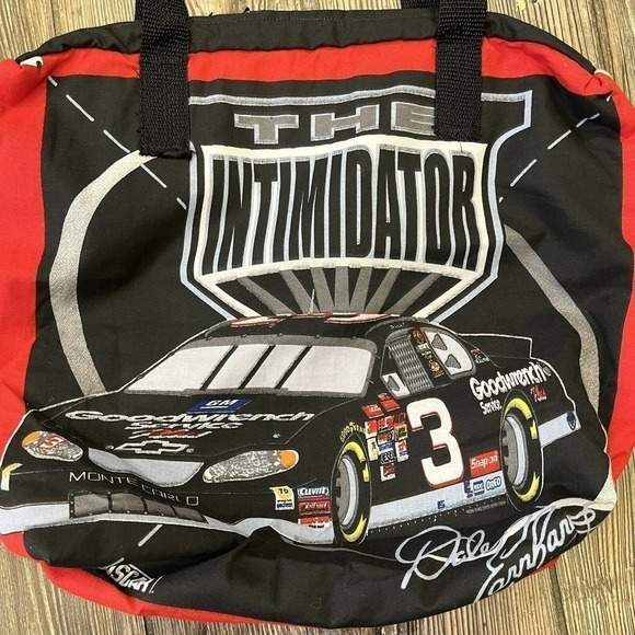 VINTAGE Dale Earnhardt Tote Bag The Intimidator Homemade Nascar - Picture 2 of 10